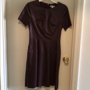 A-line faux leather dress
